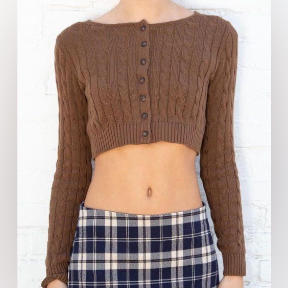 Brandy Cropped Brown Sweater